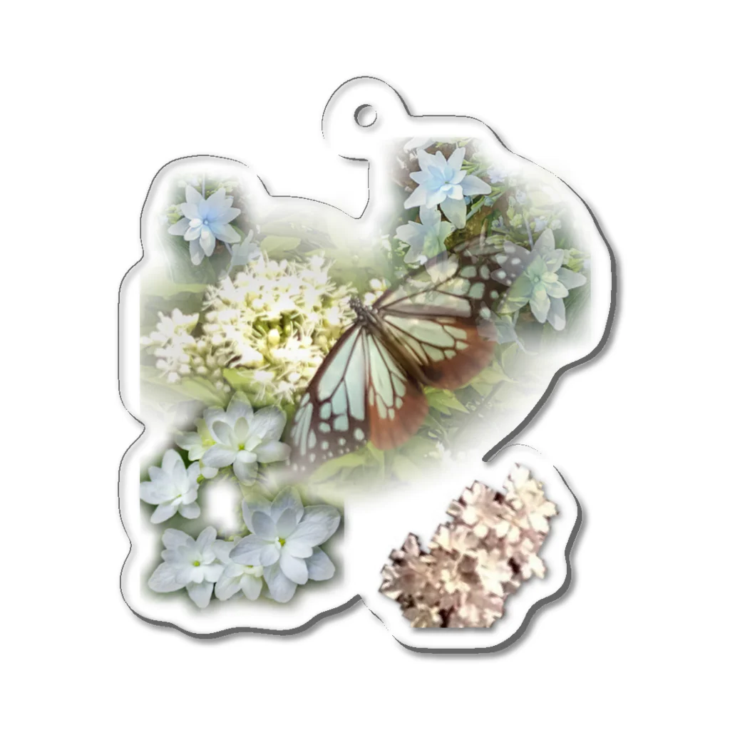 イエローローズのButterflyDream Acrylic Key Chain