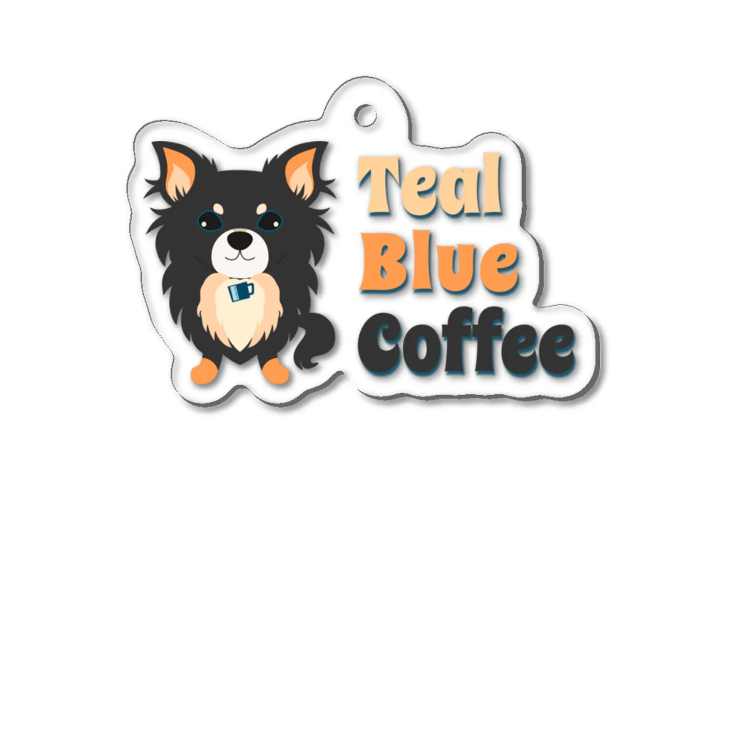 Teal Blue Coffeeのpuppy teal Acrylic Key Chain