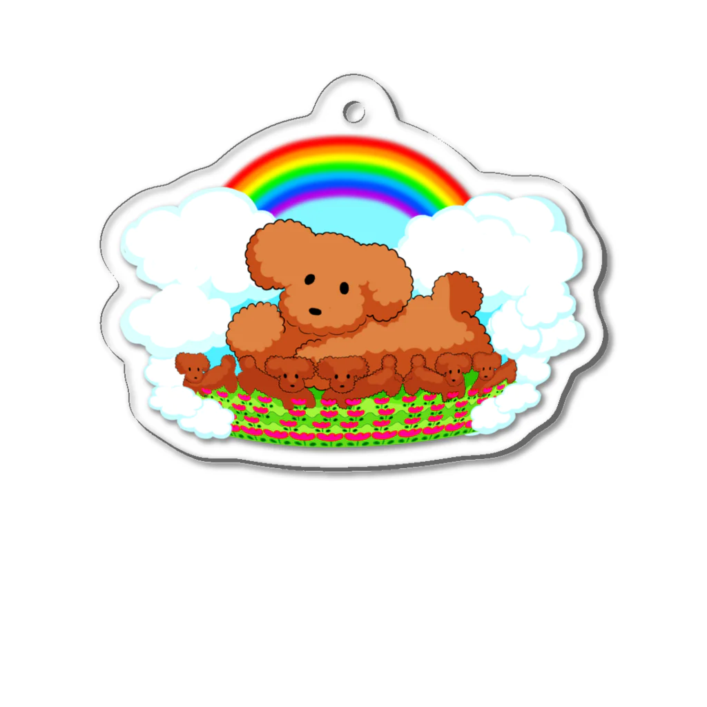 ✨🌈✨ユラクラカン🇯🇵 ✨🌈✨のトイ・プードル🌈ファミリー🌈レインボー　バージョン Acrylic Key Chain