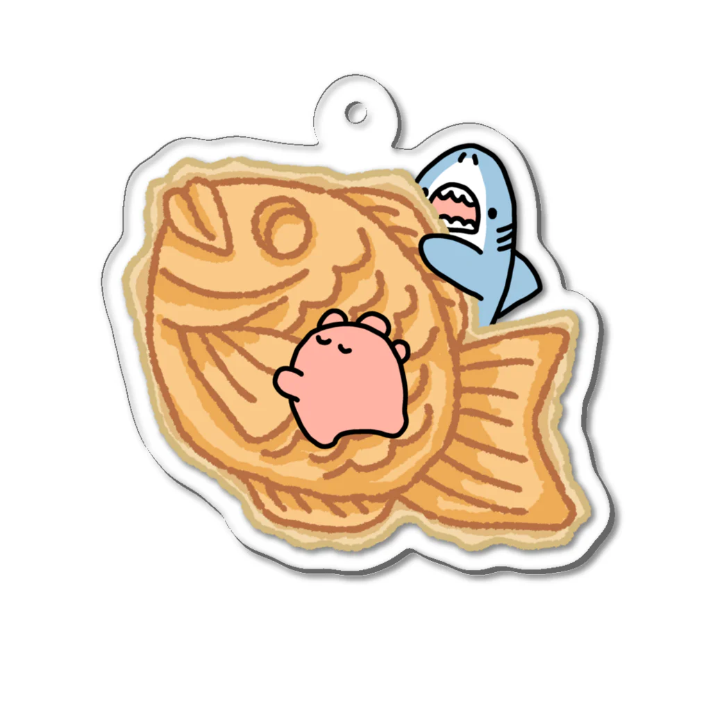 サメとメンダコ[namelessmm2]のたい焼き食べたいサメとメンダコ Acrylic Key Chain