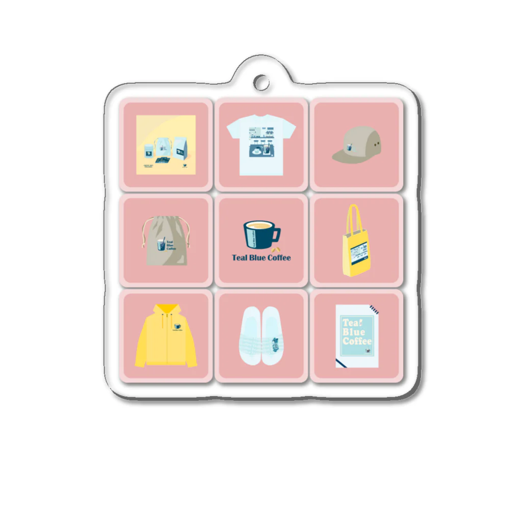 Teal Blue CoffeeのealBlueItems _Cube PINK Ver. Acrylic Key Chain