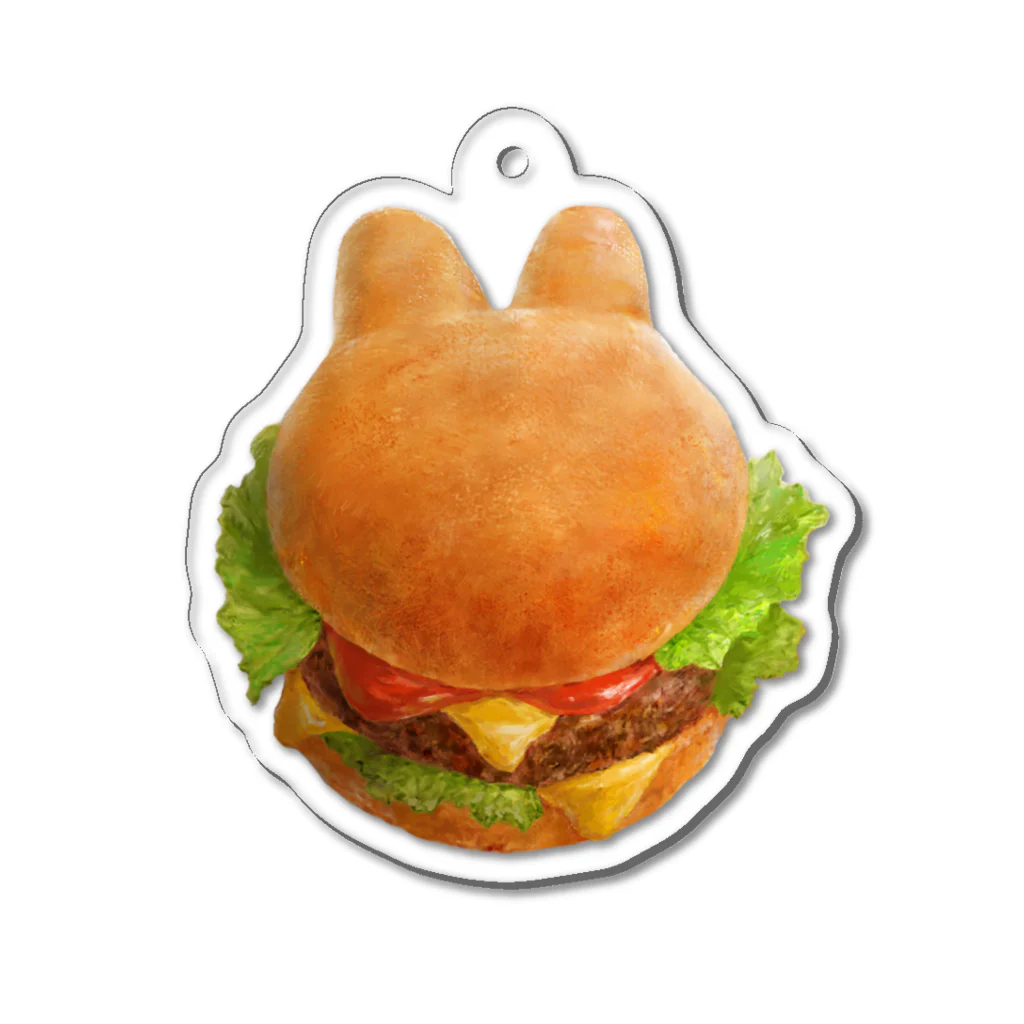 うさぎさんストアのうさぎバンズバーガー アクリルキーホルダー