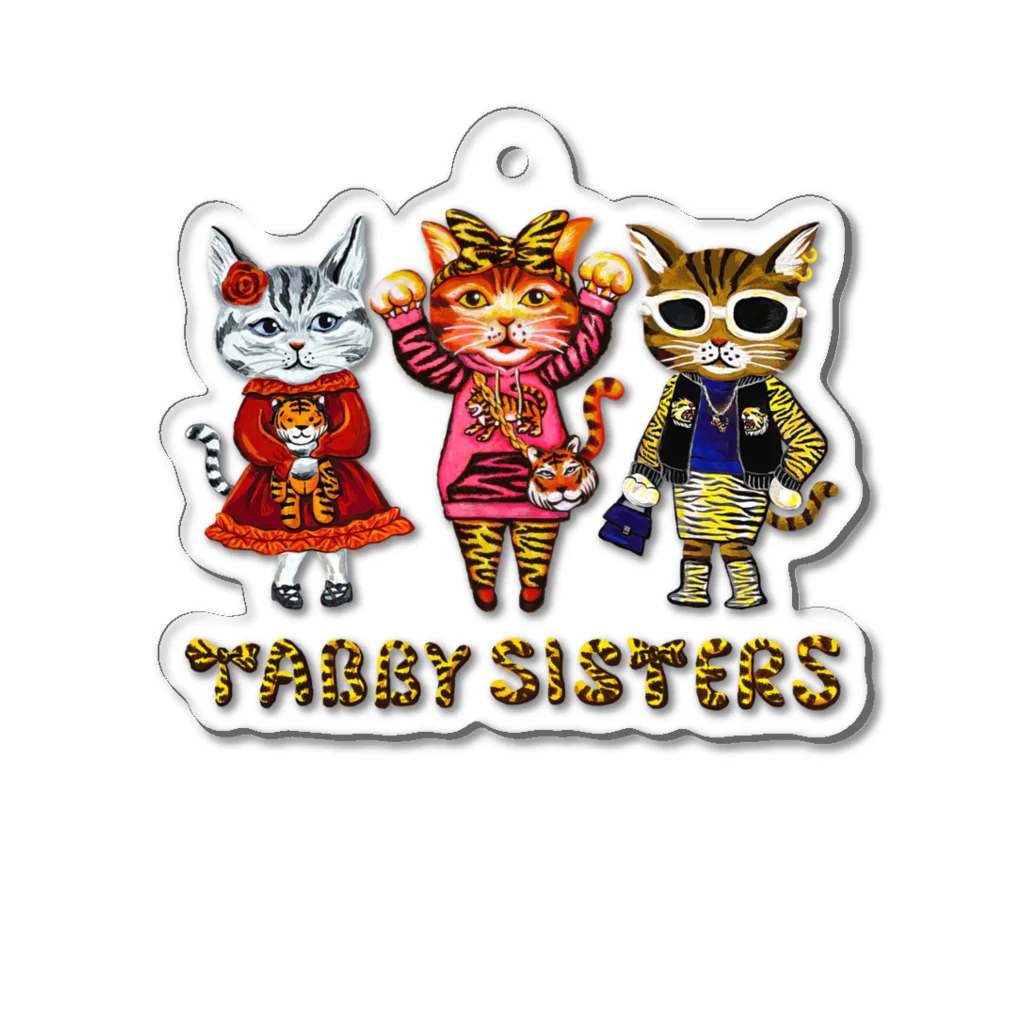 PINK GIRAFFE SHOPのTABBY_SISTERS アクリルキーホルダー