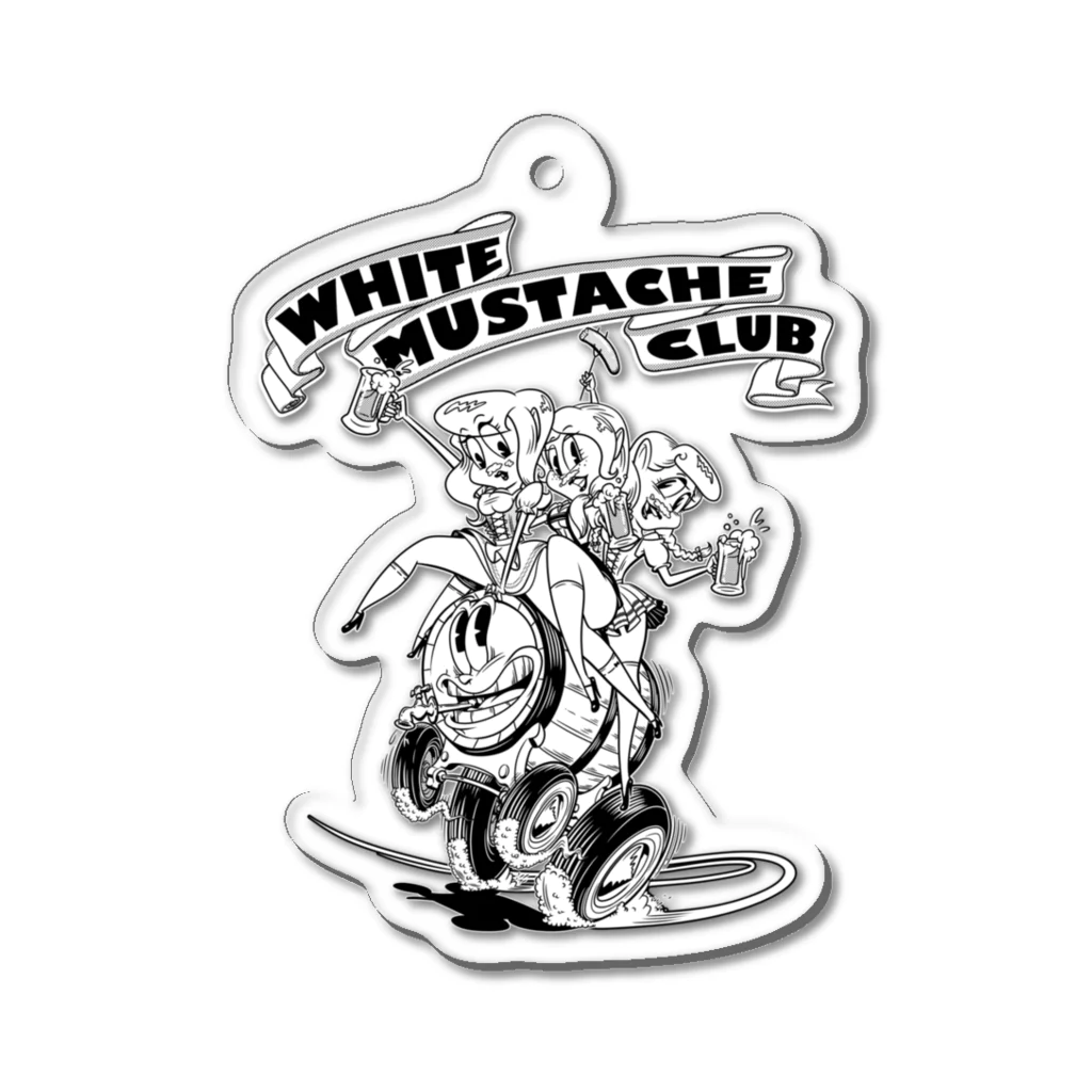 nidan-illustrationの"WHITE MUSTACHE CLUB"(タイトルなし)) アクリルキーホルダー