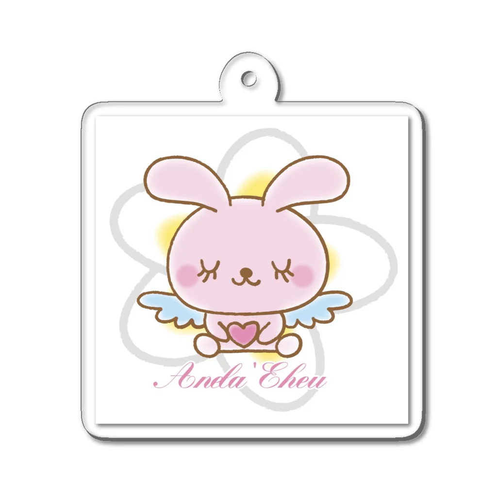 Anela’Eheuの天使のうさぎハピバニちゃん Acrylic Key Chain