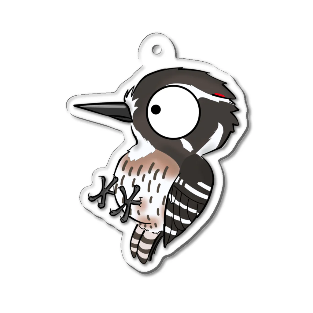 とりみちゃんの野鳥グッズのお店のコゲラ Acrylic Key Chain