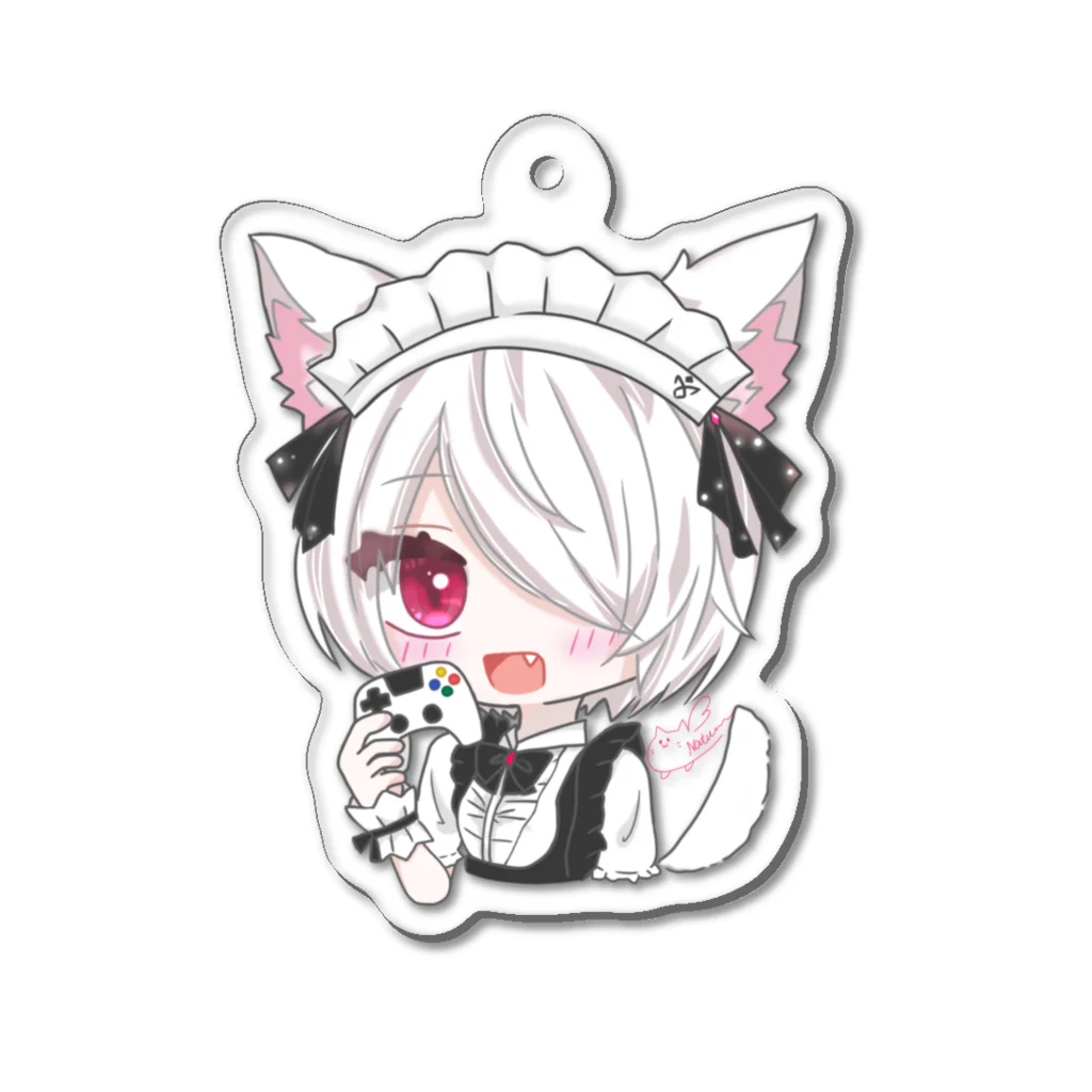 na〜♪のゲーマーねこメイドちゃん Acrylic Key Chain