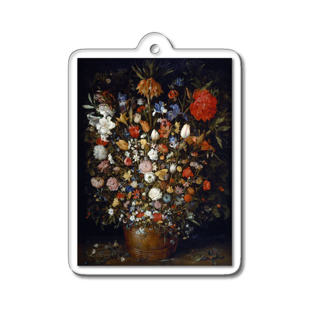 世界の絵画アートグッズのヤン・ブリューゲル（父）《木の器に咲く花》 Acrylic Key Chain