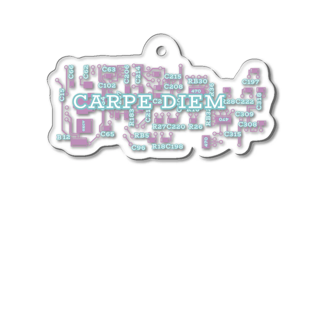 CARPE DIEMの基盤 くすみパープル アクリルキーホルダー