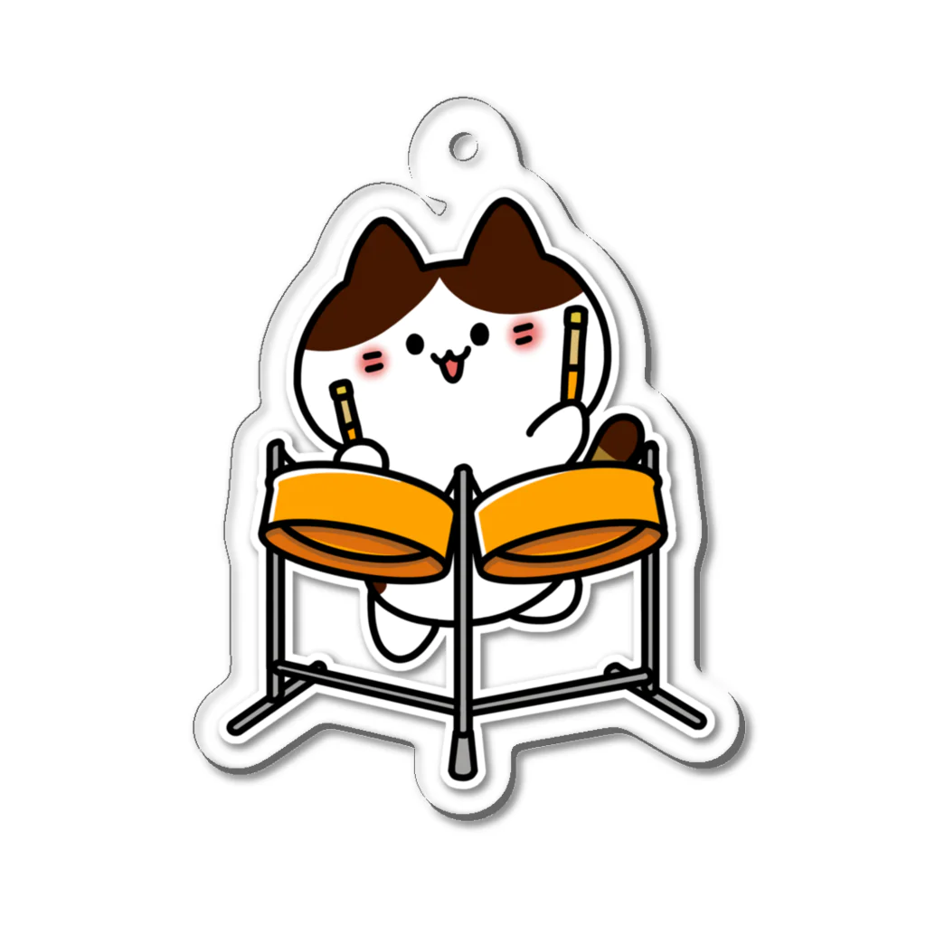  ふじねこ屋のダブルテナーパンねこ Acrylic Key Chain