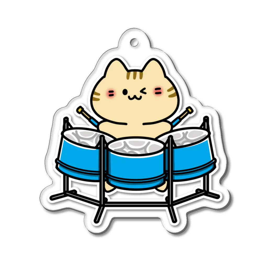  ふじねこ屋のトリプルチェロパンねこ Acrylic Key Chain