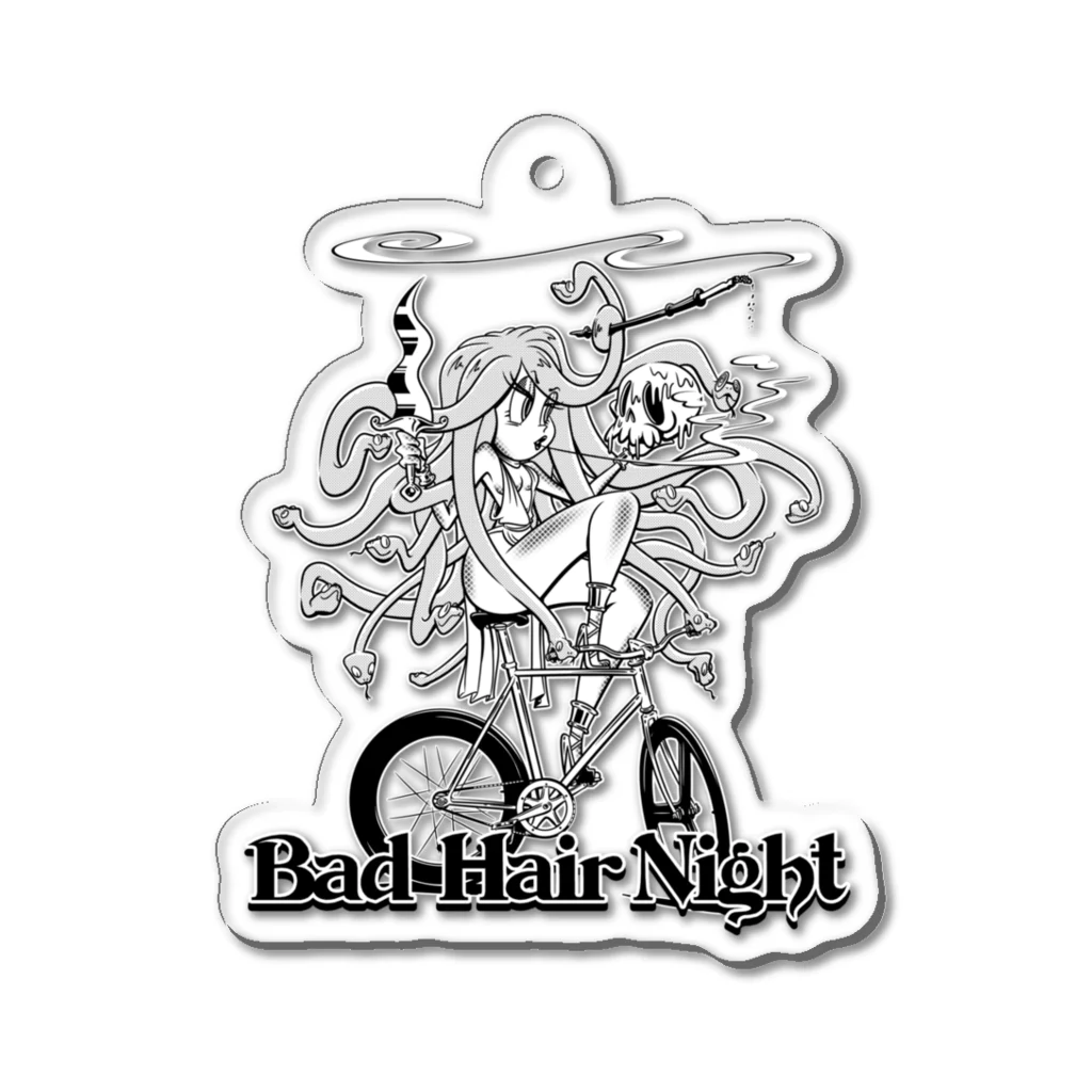 nidan-illustrationの“Bad Hair Night” Acrylic Key Chain