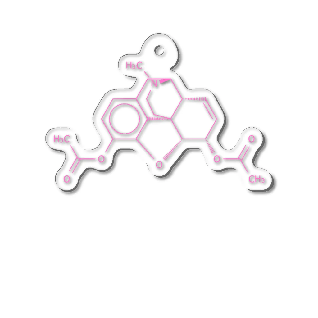 分子構造のヘロインの分子構造 アクリルキーホルダー