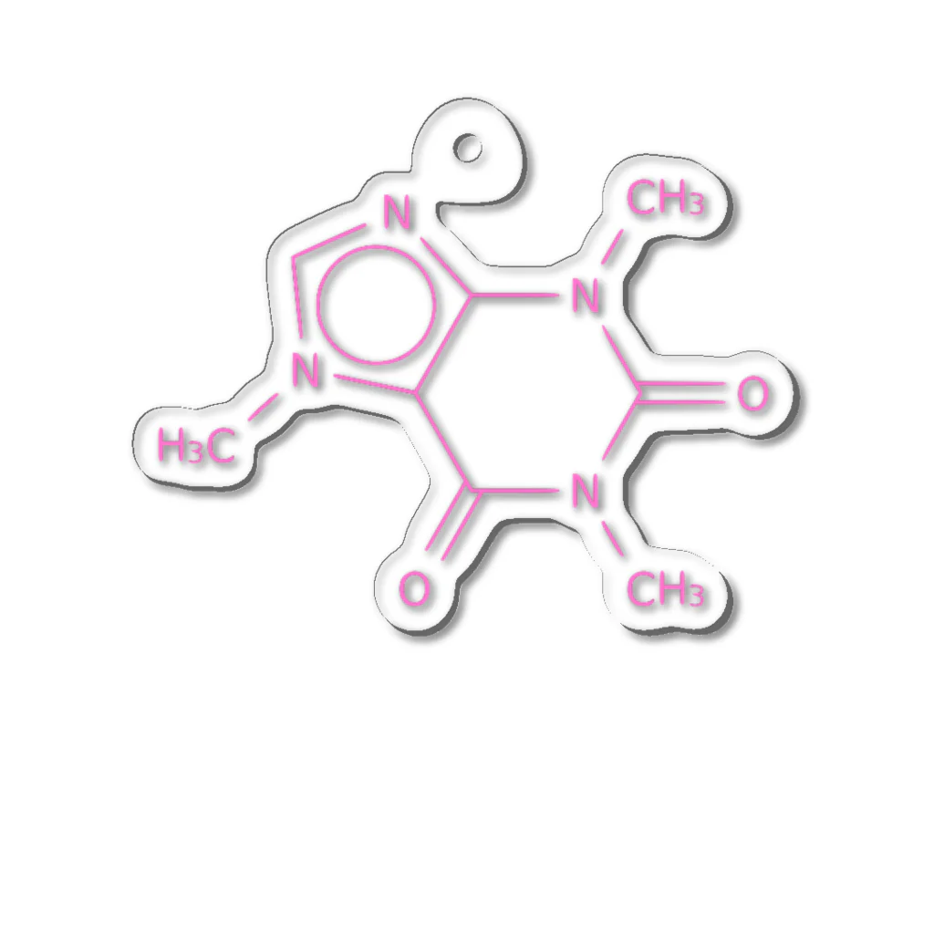 分子構造のカフェインの分子構造 アクリルキーホルダー