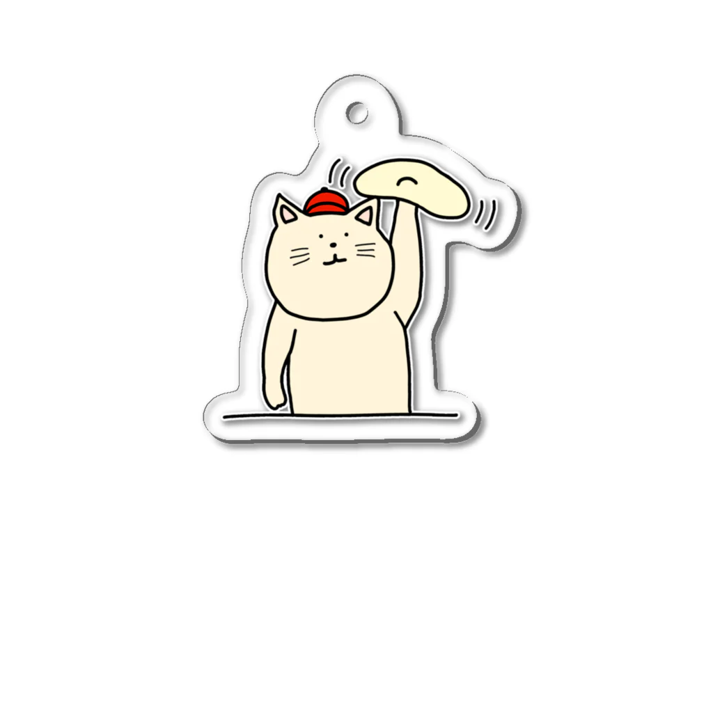 ＋Whimsyのピザ屋さんねこ Acrylic Key Chain