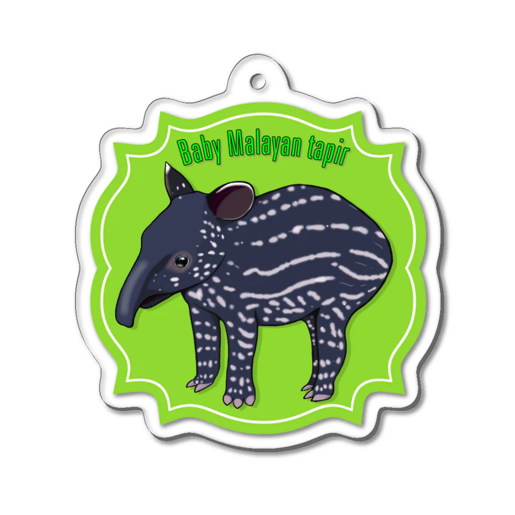 LalaHangeulのBaby Malayan tapir(マレーバクの子供) アクリルキーホルダー