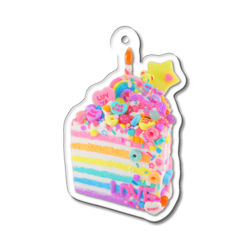 fancy fake sweets Marianne☆のレインボーケーキ🍰🌈💕 Acrylic Key Chain