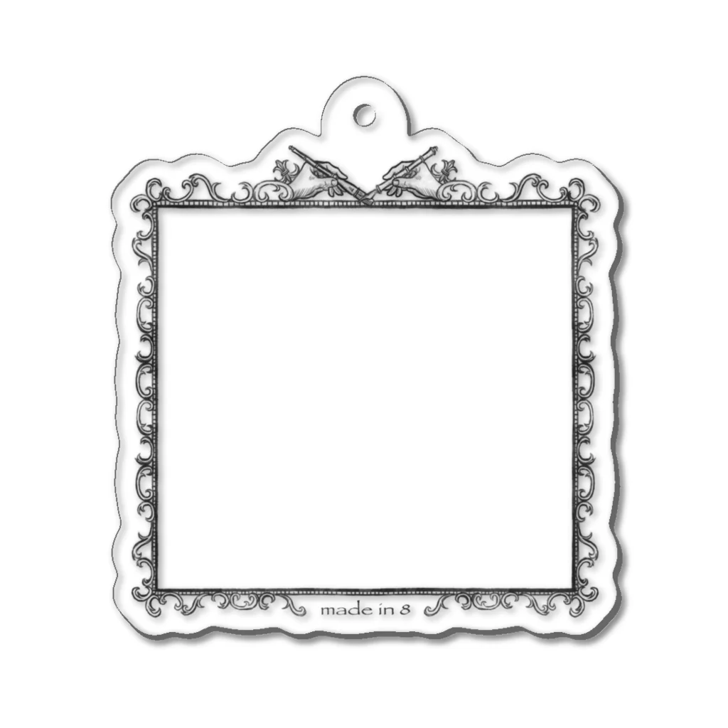 madein8☞shopの8site-frame《black》 Acrylic Key Chain