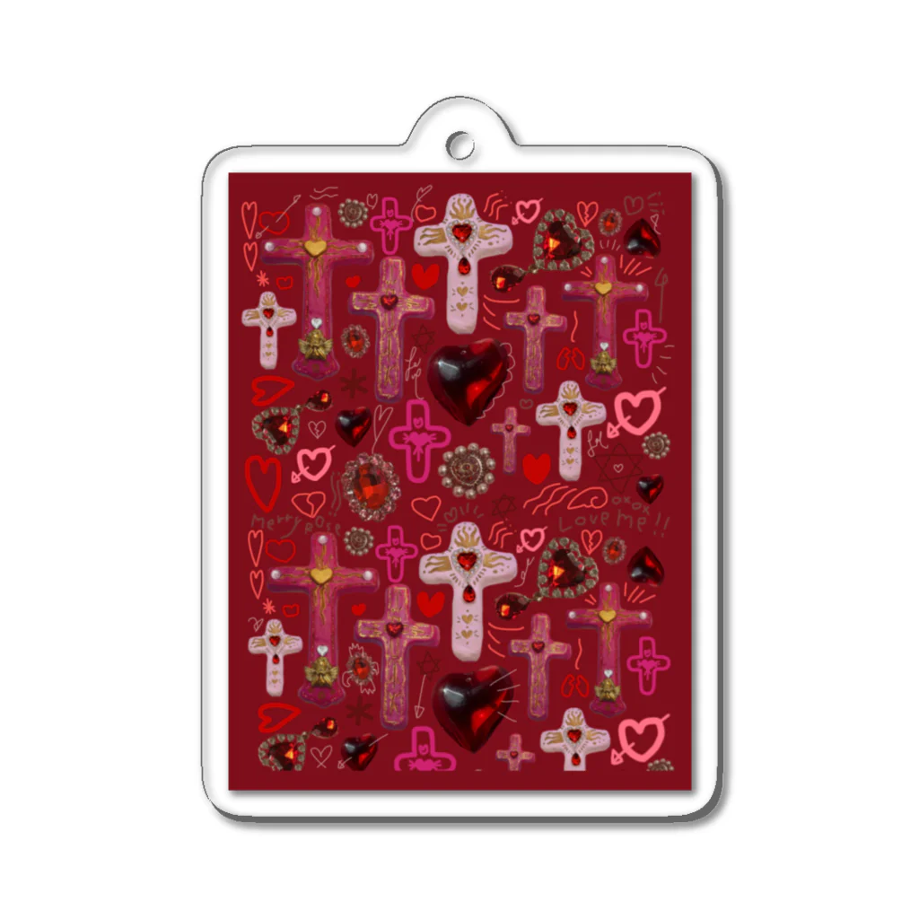 Merry Roseの十字架たち(red) Acrylic Key Chain