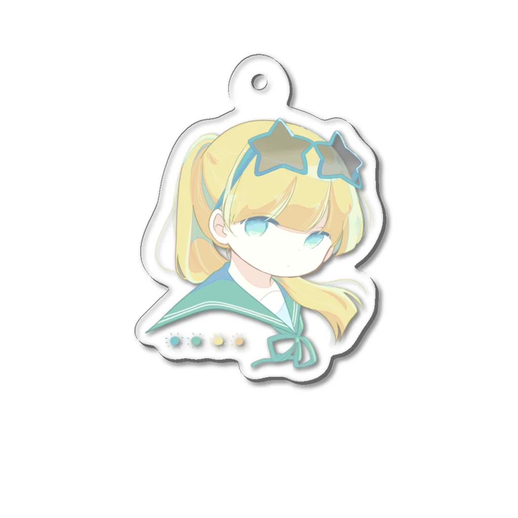 粟屋やわ子のポニテな女の子 Acrylic Key Chain