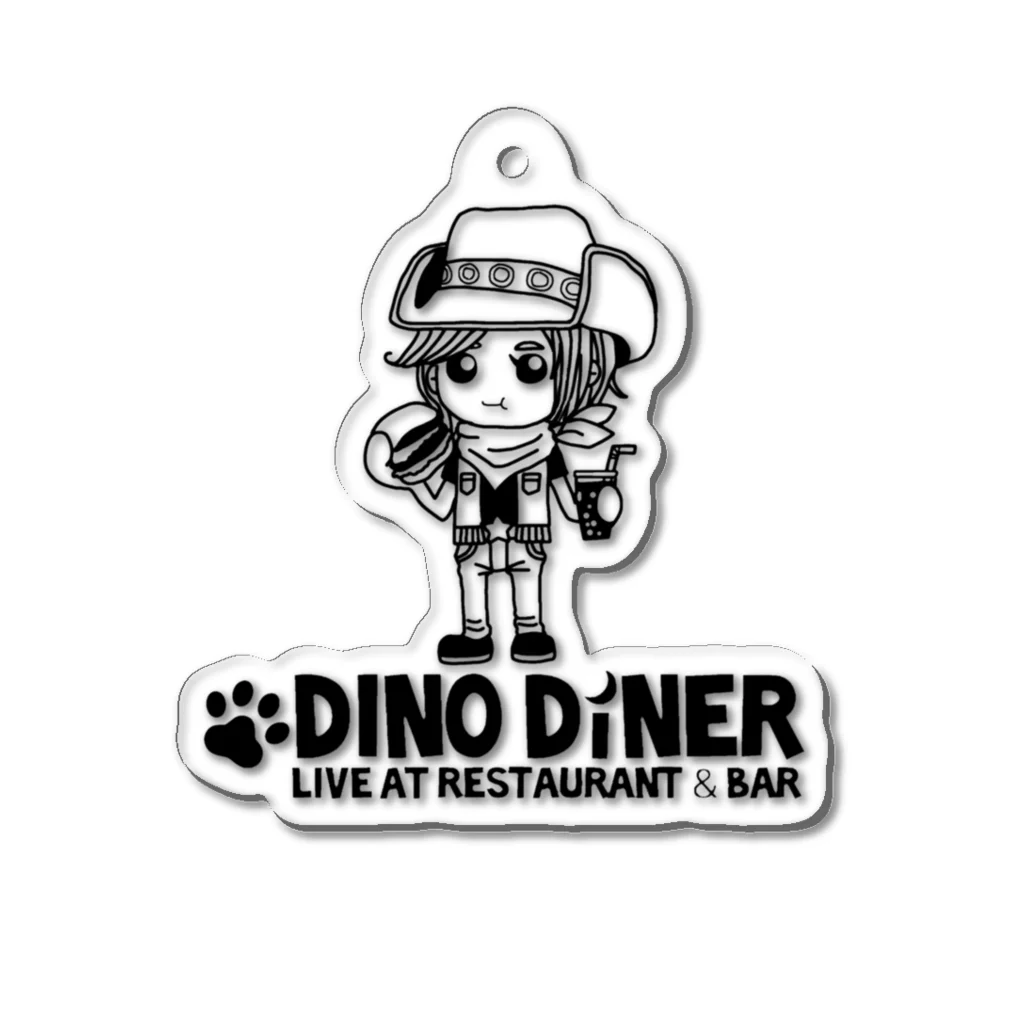 DINO DINERのアケミちゃんロゴ アクリルキーホルダー
