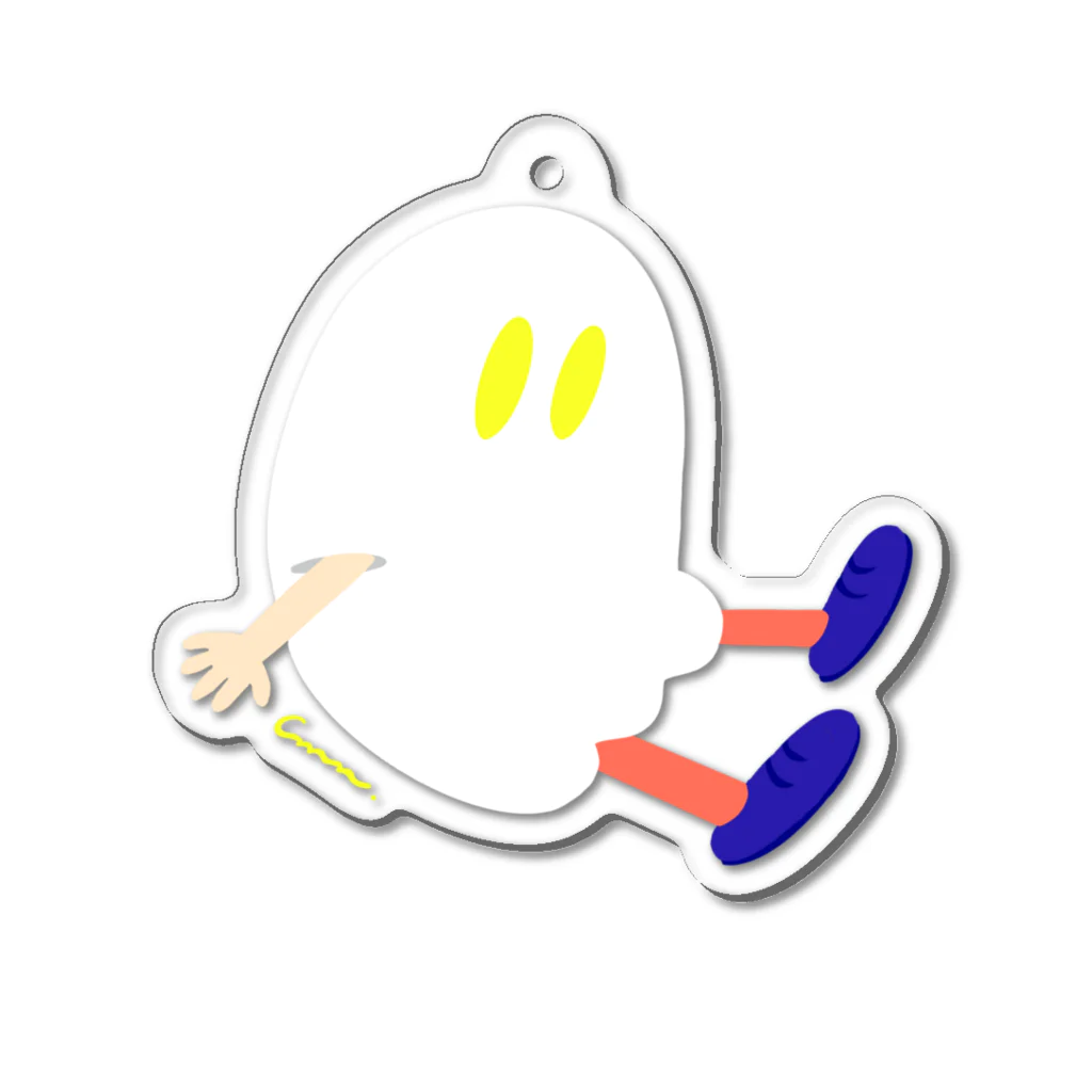 CHIMNEY雑貨店のおすわり二頭身おばけ Acrylic Key Chain