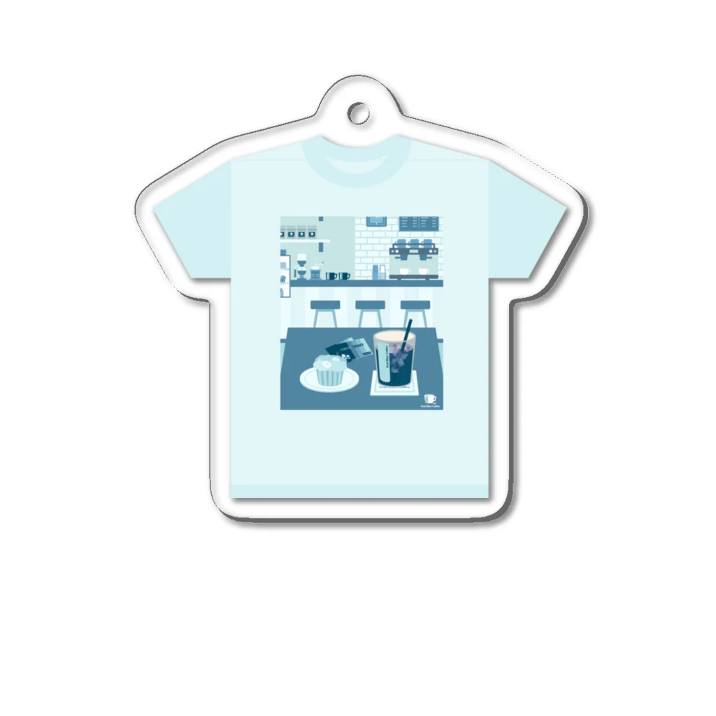 Teal Blue Coffeeのアイスコーヒーをどうぞ　～常連さんのTシャツ～ アクリルキーホルダー