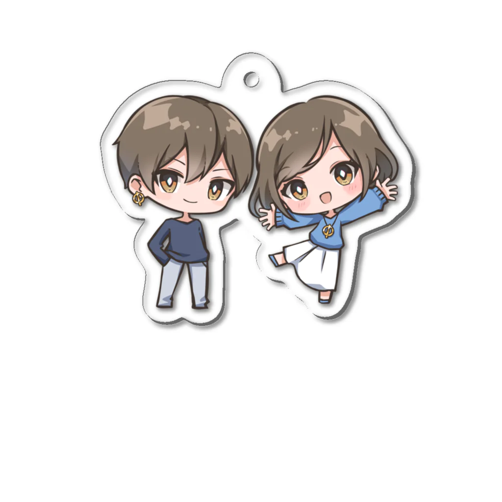 Φしらたまもなかのしらたまくんともなかちゃん Acrylic Key Chain