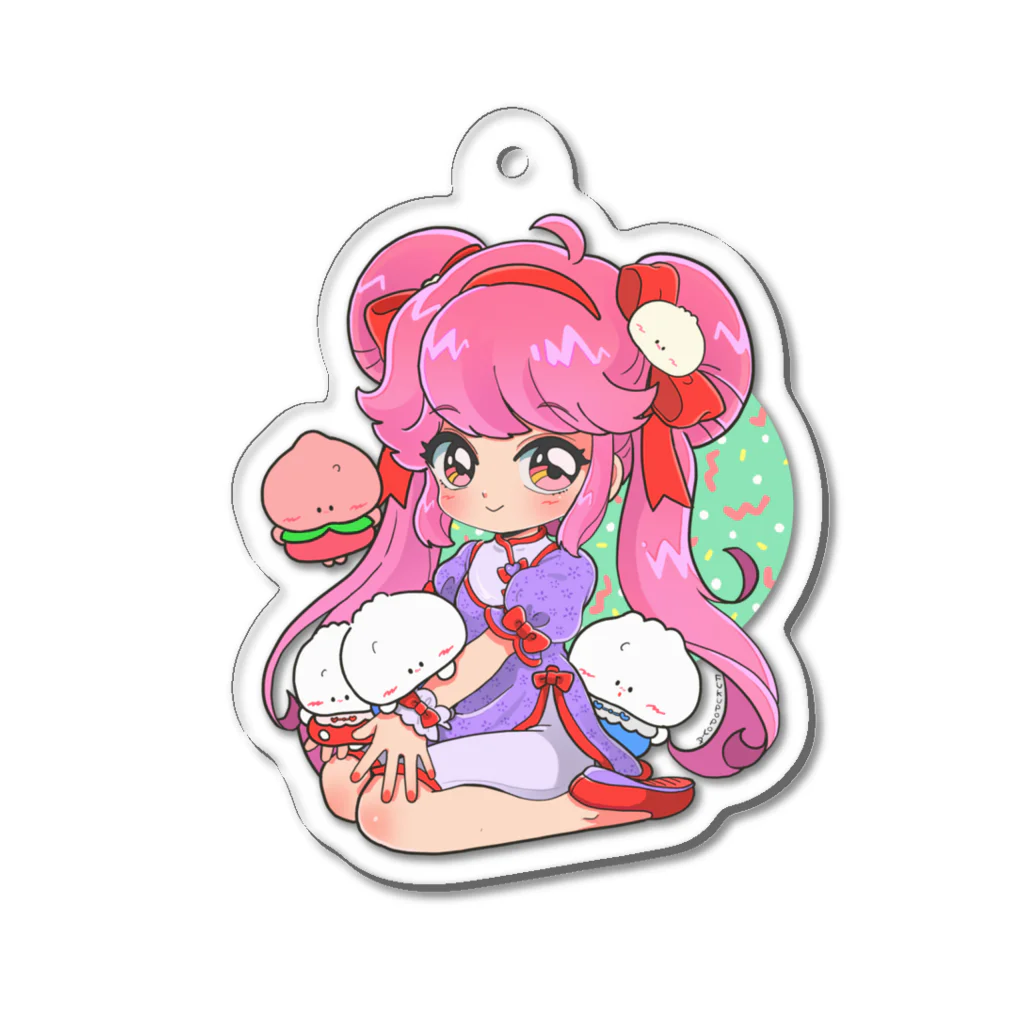 ふくぽぽやのぱおぽぽちゃんとラオちゃん Acrylic Key Chain