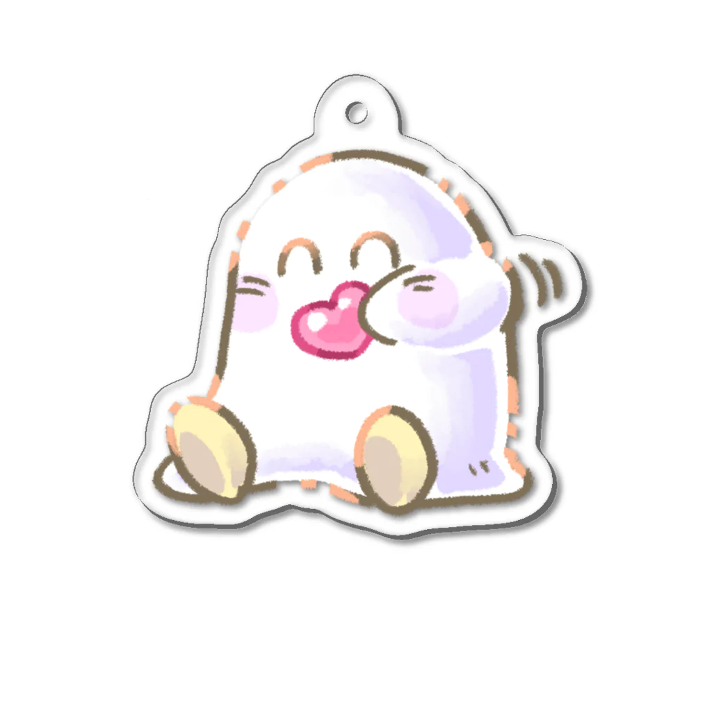 オムタマスタジオの メジェド Medjed ~The Smiter~(ハートもぐもぐ) Acrylic Key Chain