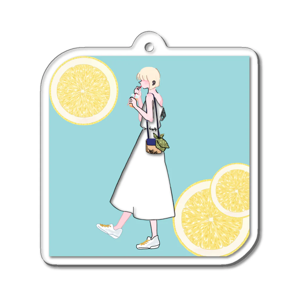 背骨のレモンガール Acrylic Key Chain