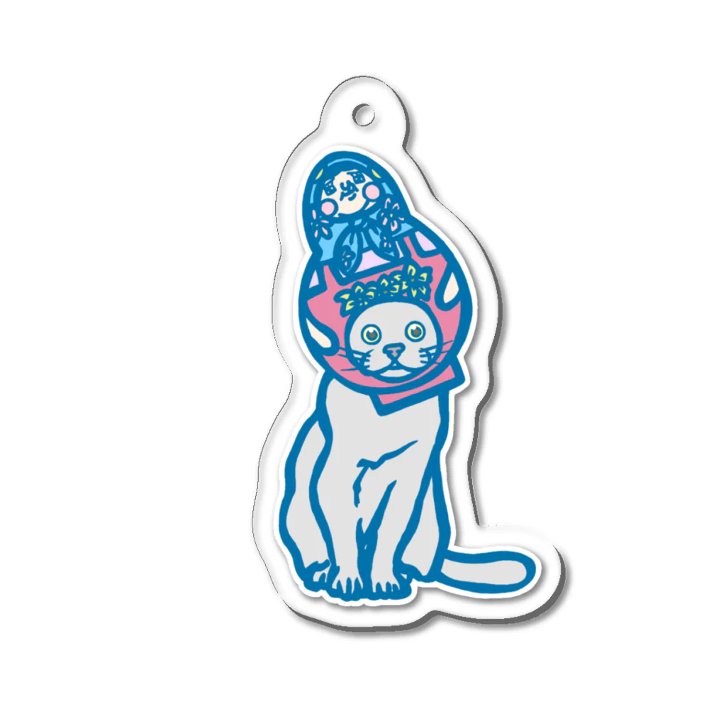 pipippuのマトリョーシカ猫 Acrylic Key Chain