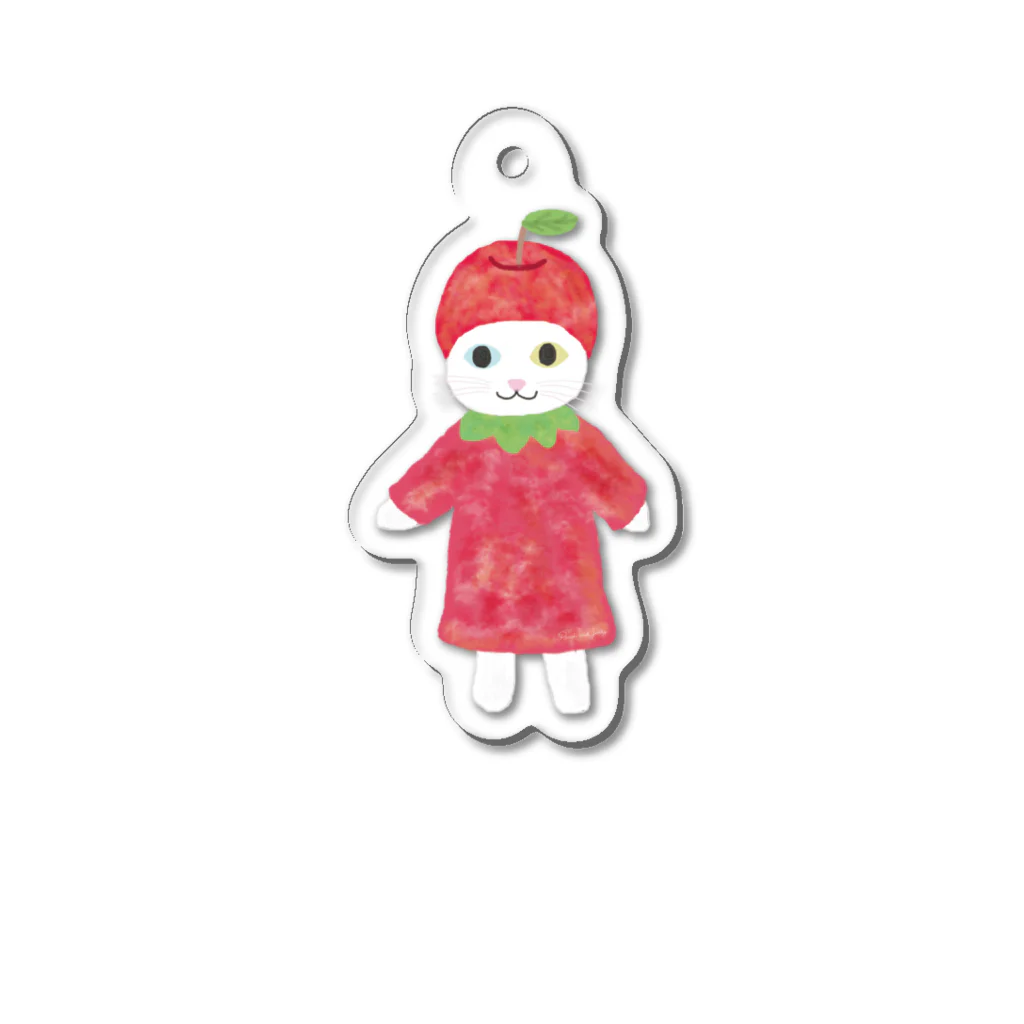 Peach and Jerryのりんごにゃんこ Acrylic Key Chain