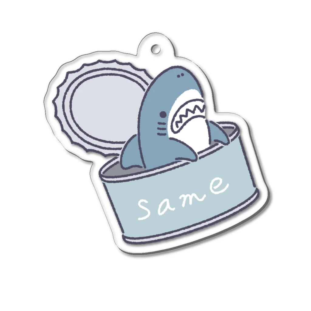 サメ わりとおもいのサメの缶詰 Acrylic Key Chain