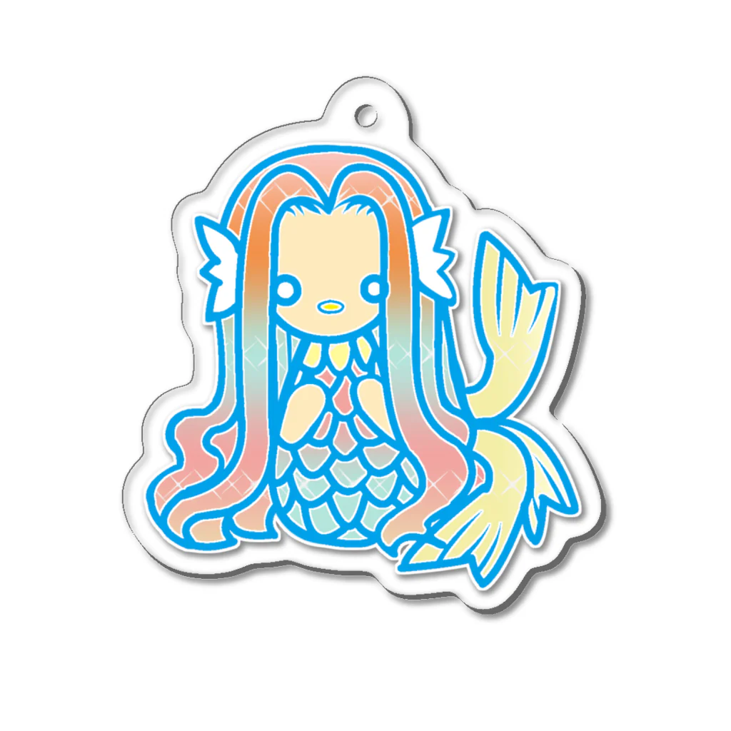 プルーミィグッズのファンシーなアマビエ Acrylic Key Chain