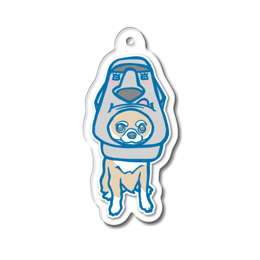 pipippuのモアイ像犬 Acrylic Key Chain