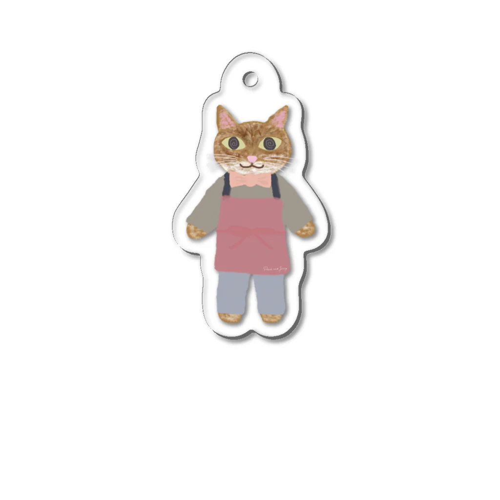 Peach and Jerryのちゃいろいねこちゃん Acrylic Key Chain