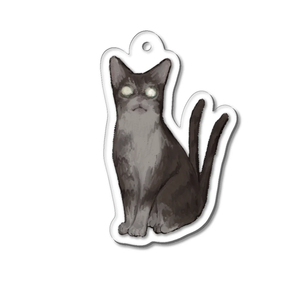 烏帽子 眇眼のおばけねこまた Acrylic Key Chain