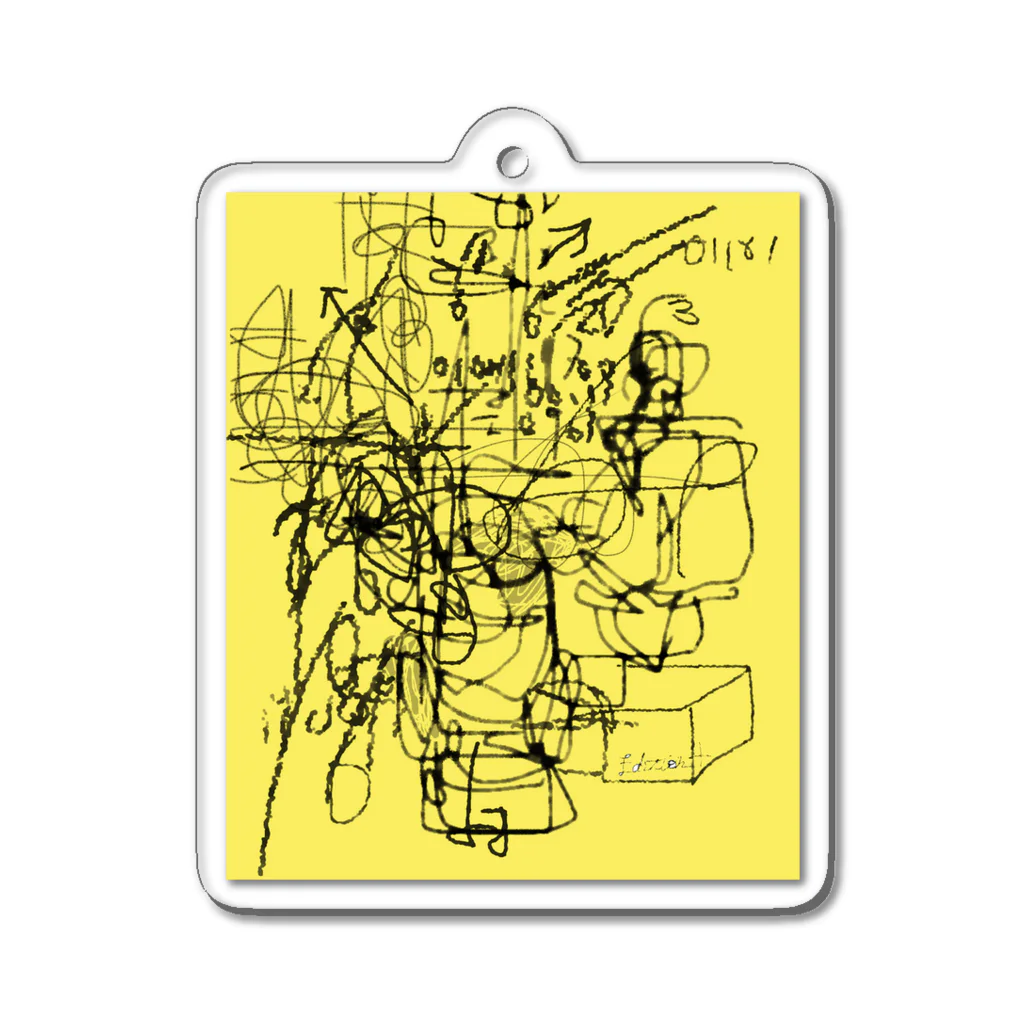 MikaTamo totally hobbyのMathematics Yellow Acrylic Key Chain