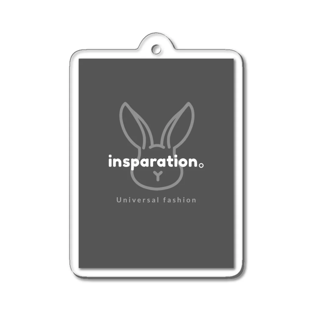 insparation｡   --- ｲﾝｽﾋﾟﾚｰｼｮﾝ｡の「うさたろうくん」black Acrylic Key Chain