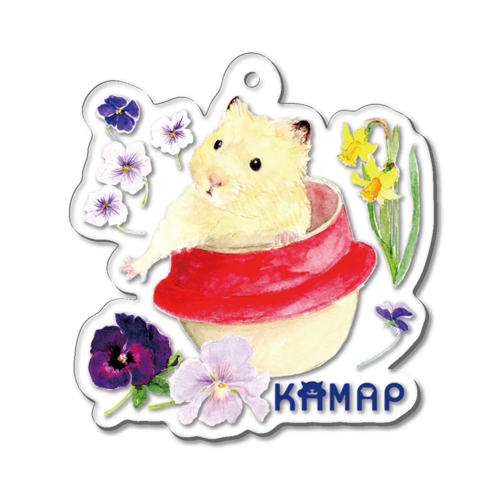 KAMAP ＆ Ricaの【KAMAP】お花とキンクマ アクリルキーホルダー