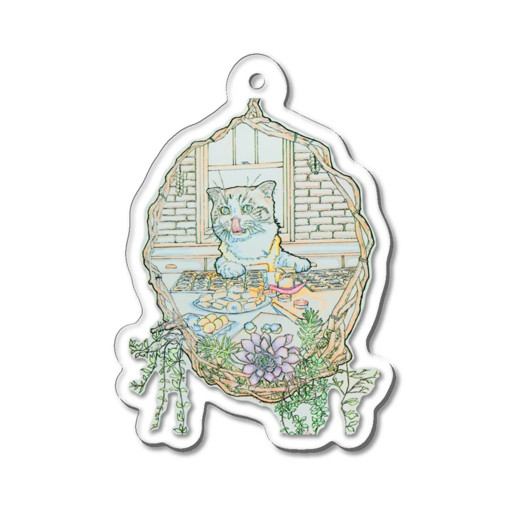 siyouのつまみ食いねこのキーホルダー Acrylic Key Chain