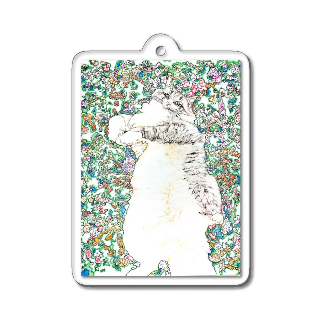 siyouの花とねこ Acrylic Key Chain