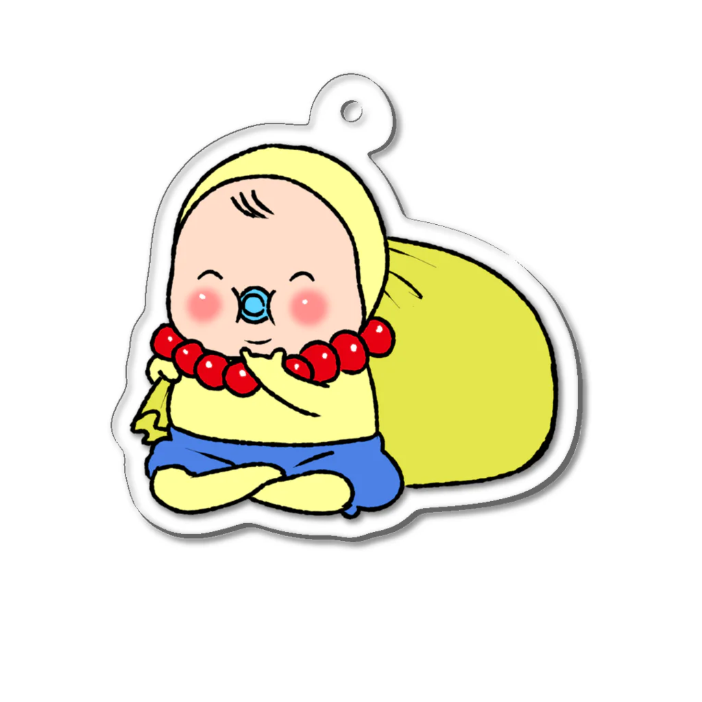 イエローロンパースのめめたん　布袋尊 Acrylic Key Chain