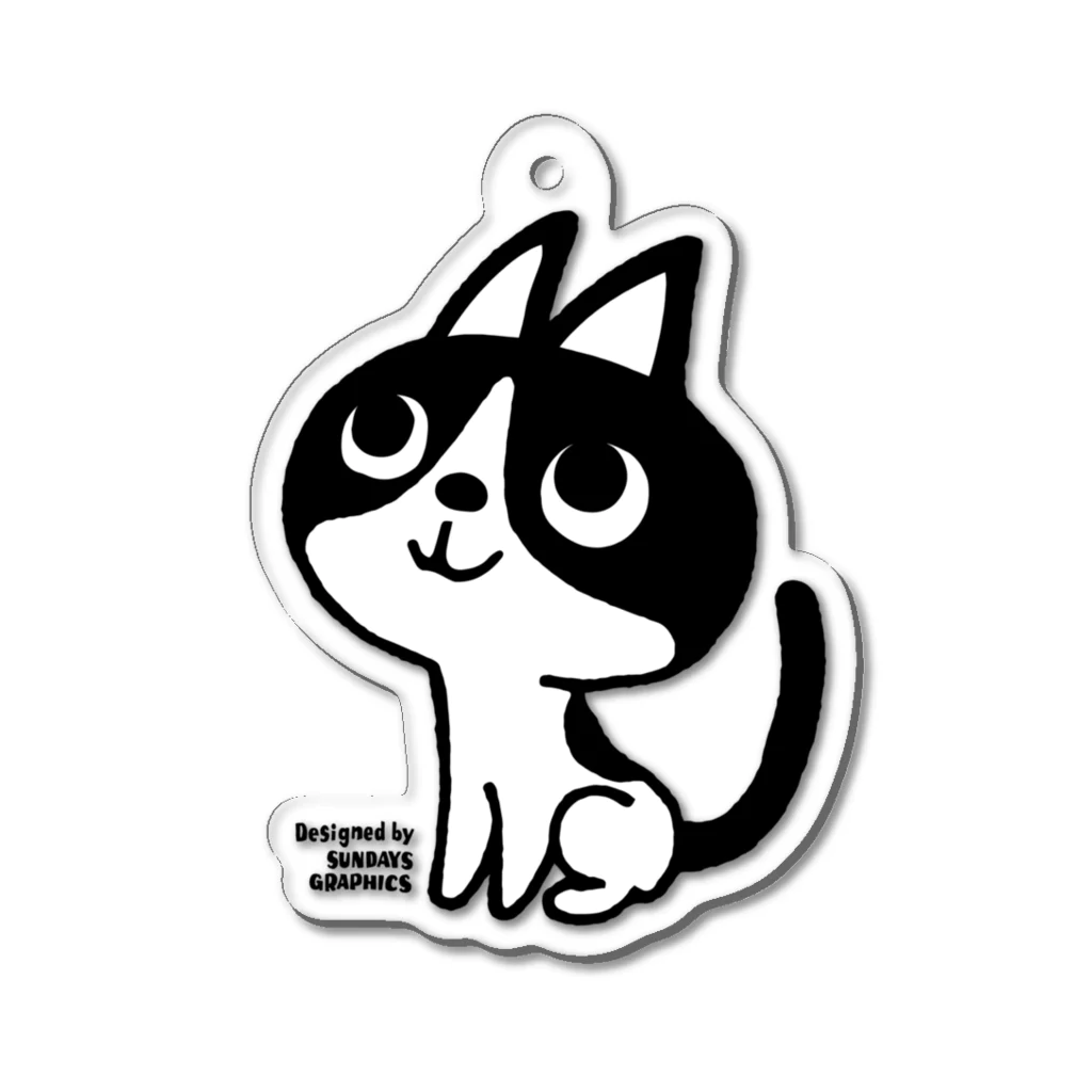 SUNDAYS GRAPHICSのハチワレネコさん  Acrylic Key Chain