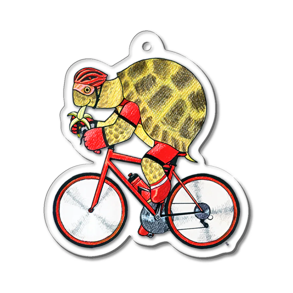 segasworksのカメの自転車乗り Acrylic Key Chain