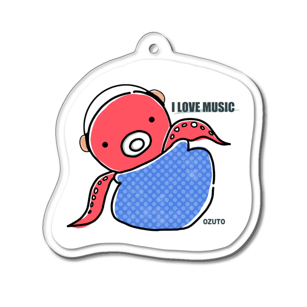 Atelier O Z U T OのI LOVE MUSIC Acrylic Key Chain