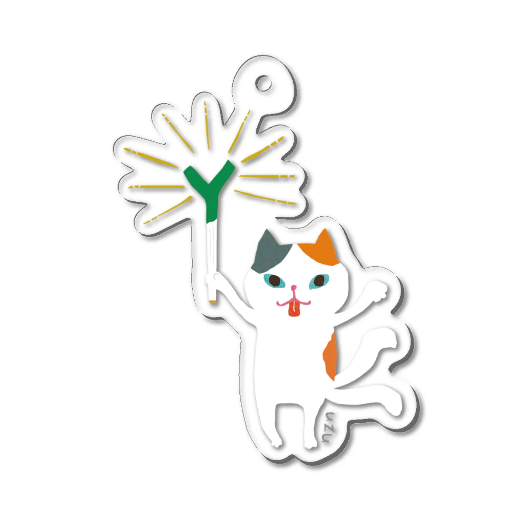 おばけ商店のおばけキーホルダー＜ネギを信仰する猫又＞ Acrylic Key Chain