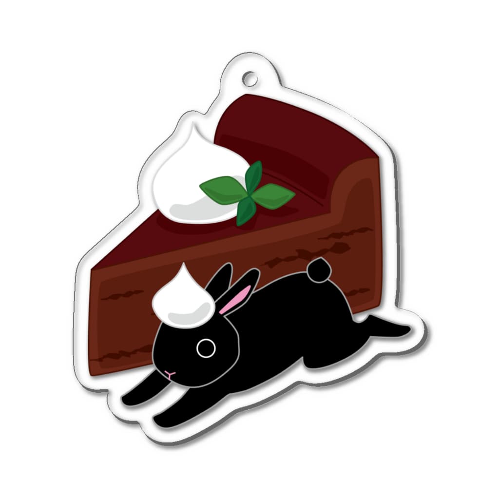 *NAGI*（ナギ）のうさぎとケーキ（ガトーショコラ） Acrylic Key Chain