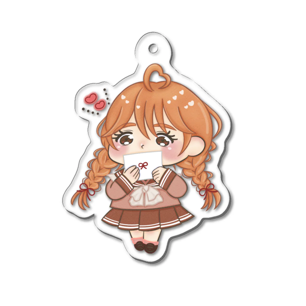 まこーた商店📦の恋する三つ編みの乙女ちゃん୨୧恋文 Acrylic Key Chain